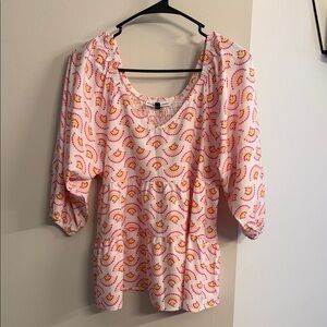 Chic Pink Patterned Blouse